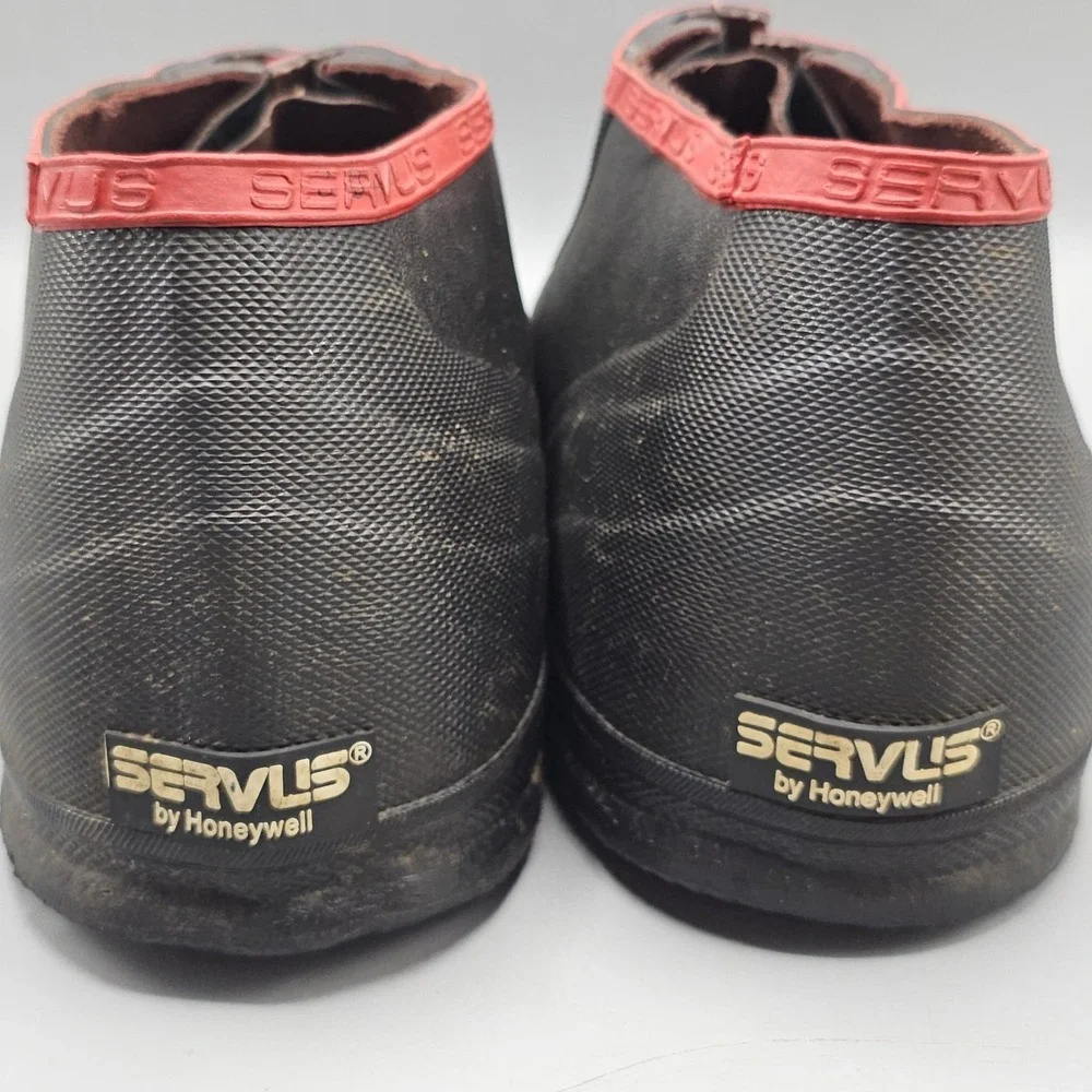 Servus By Honeywell Black/Red Rubber Overshoes Men Size 11 Waterproof Protective